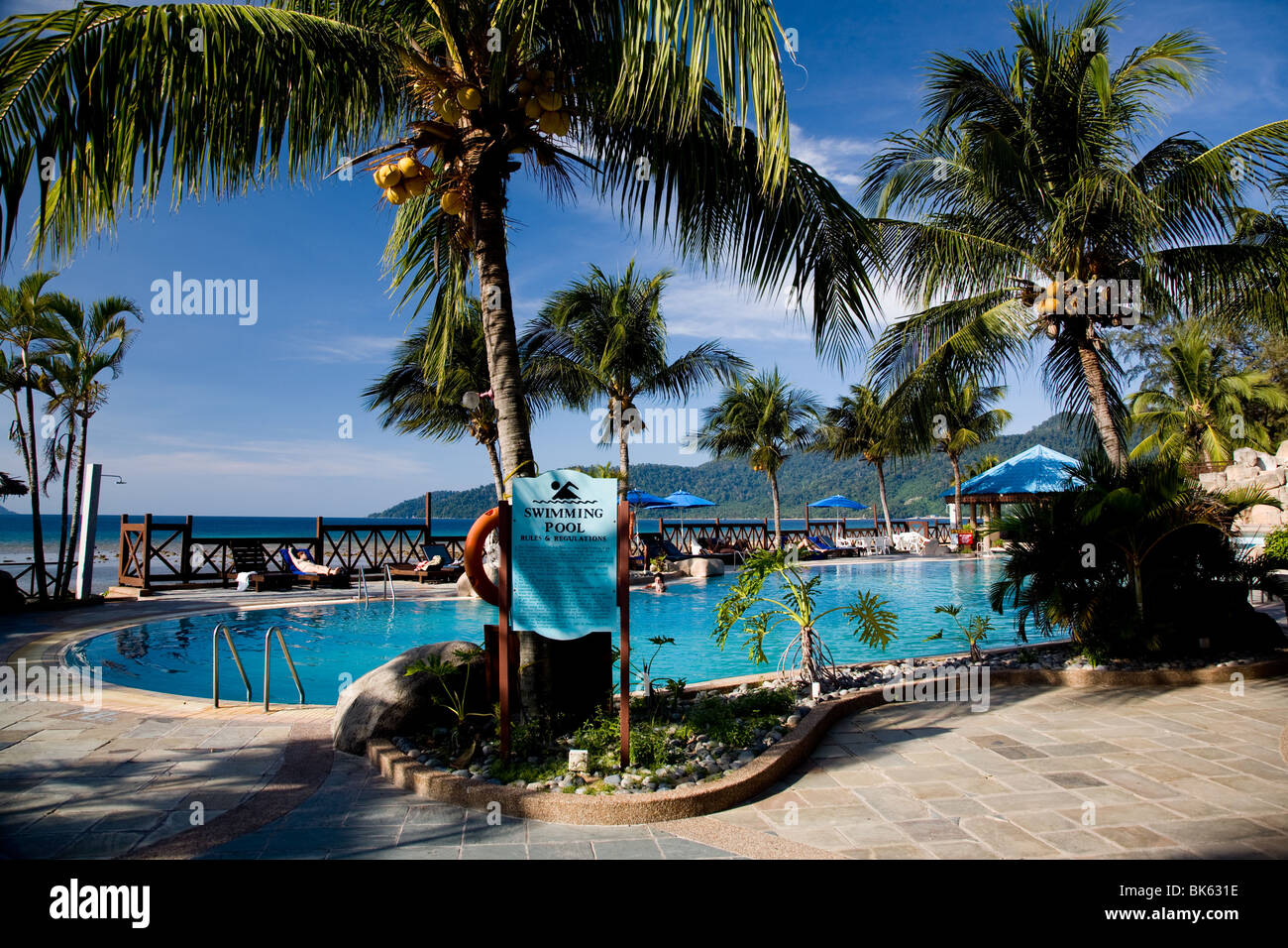 berjaya hotel tioman island malaysia pool area Stock Photo - Alamy