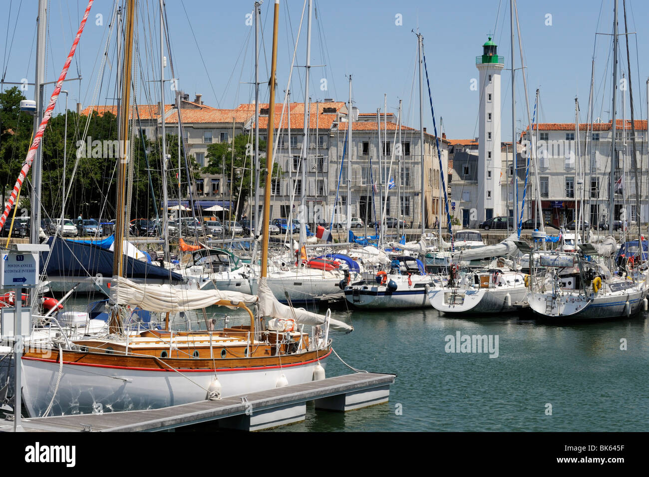 General view of the Yatch basin and lighthouse, La Rochelle, Charente-Maritime, France, Europe Stock Photo