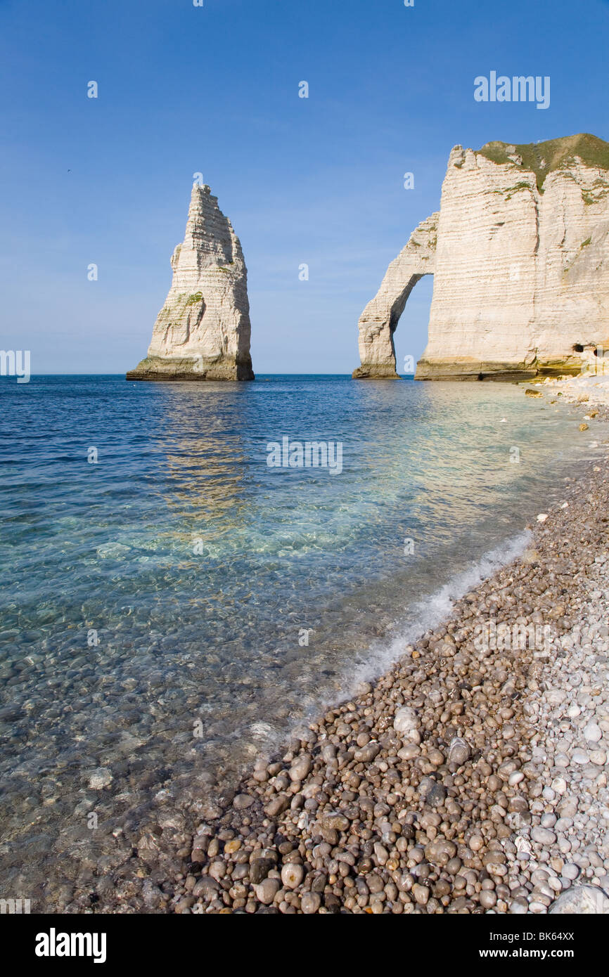The famous cliffs at Etretat from the rocky beach Stock Photo - Alamy