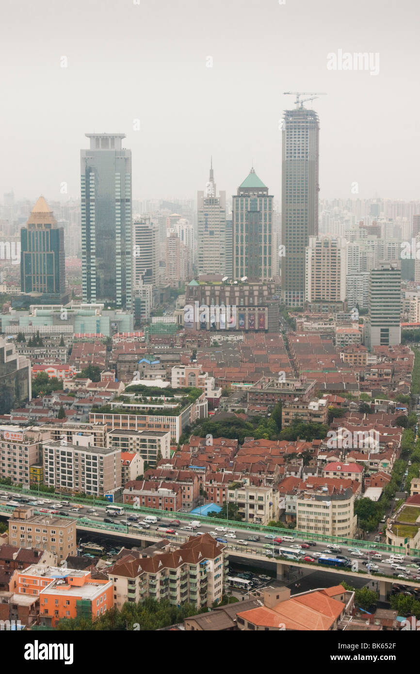 Shanghai city skyline aerial hi-res stock photography and images - Alamy