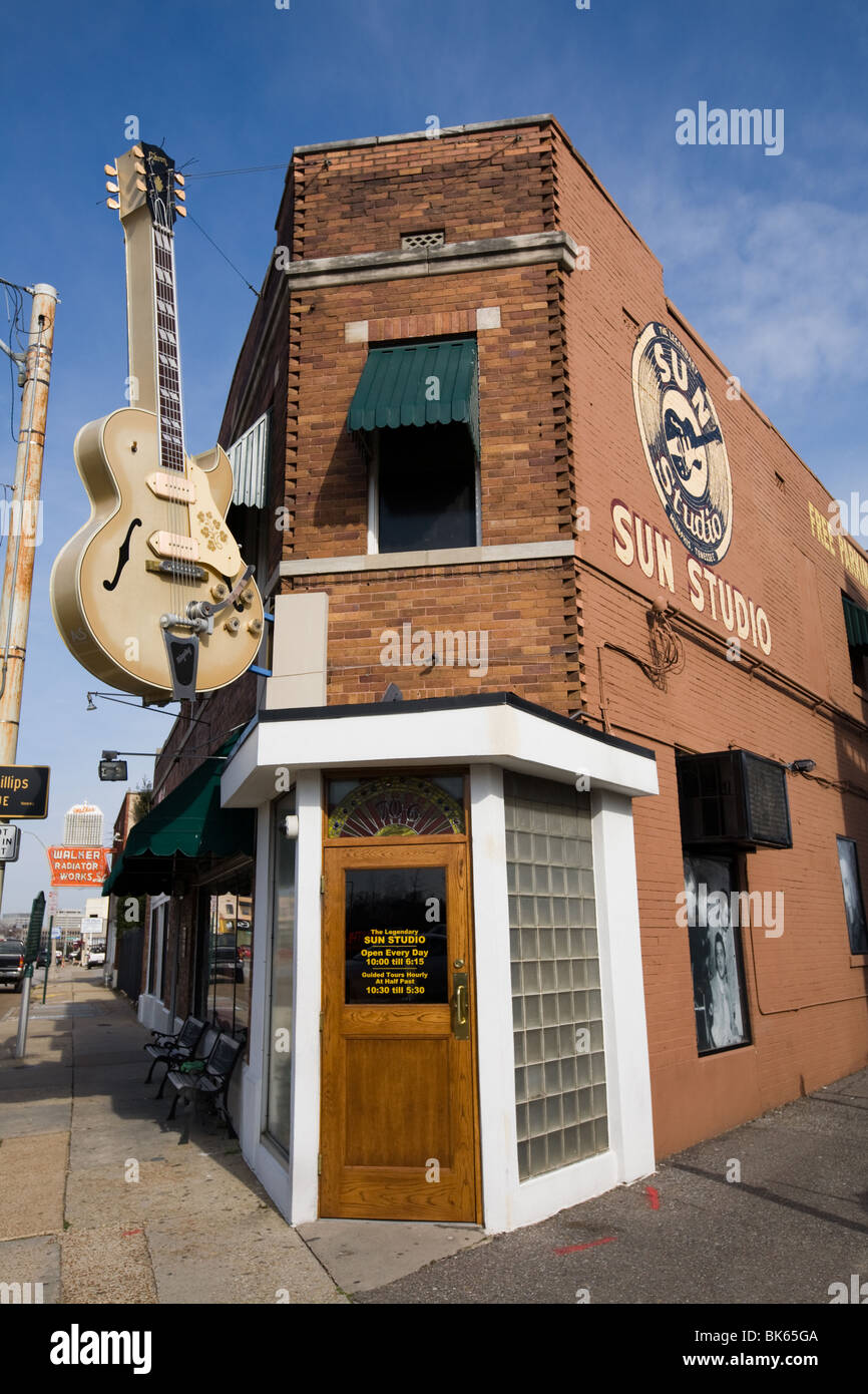 Legendary Sun Studio in Memphis, Tennessee, seminal rock-and-roll, blues and R&B recording studio, record label of 1950s. Stock Photo