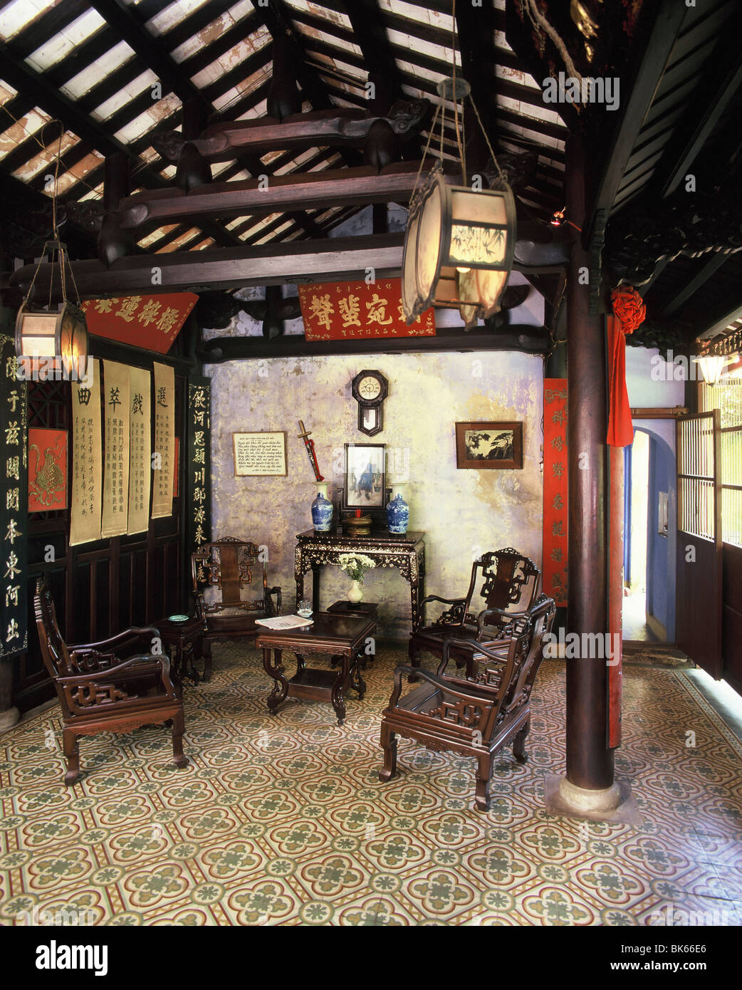 Interior of the ChineseTran Family House, Hoi An, Vietnam, Indochina, Southeast Asia, Asia Stock Photo