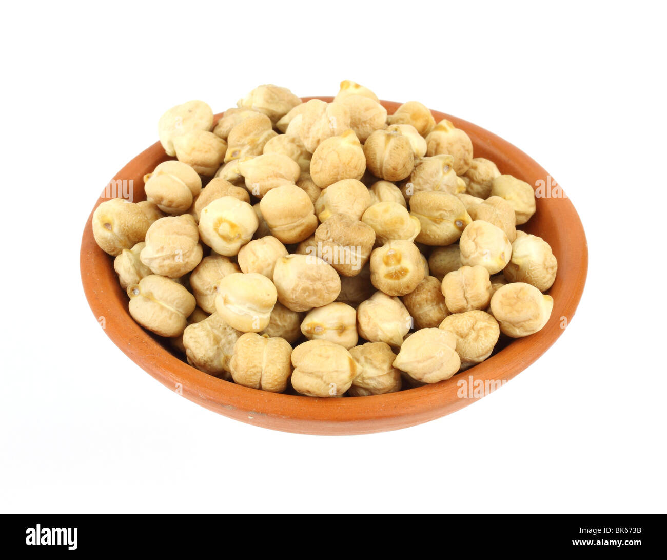 Garbanzo beans in small bowl Stock Photo