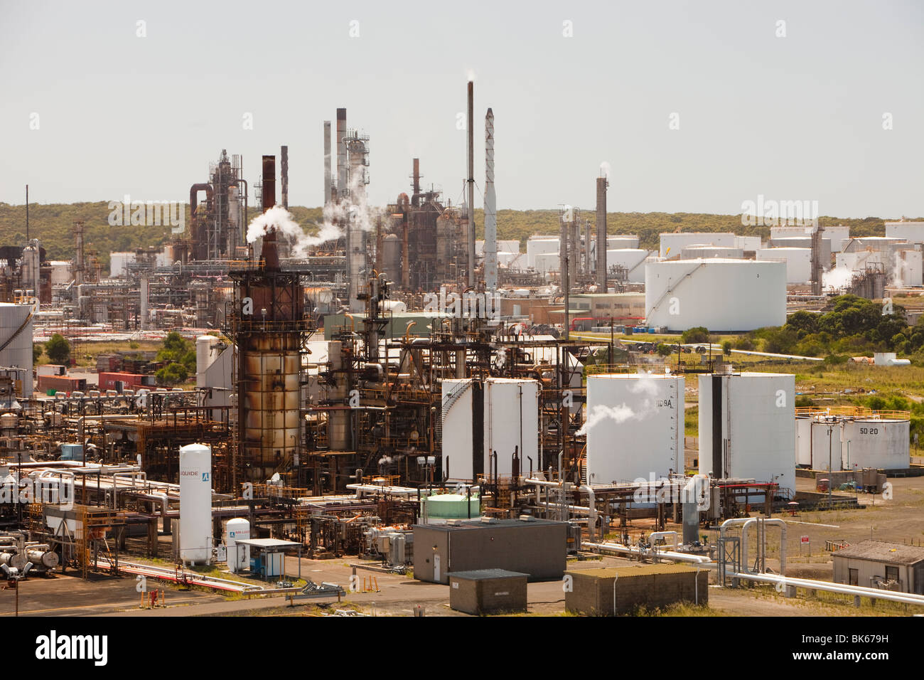 The Caltex oil refinery in the outskirts of Sydney, Australia Stock