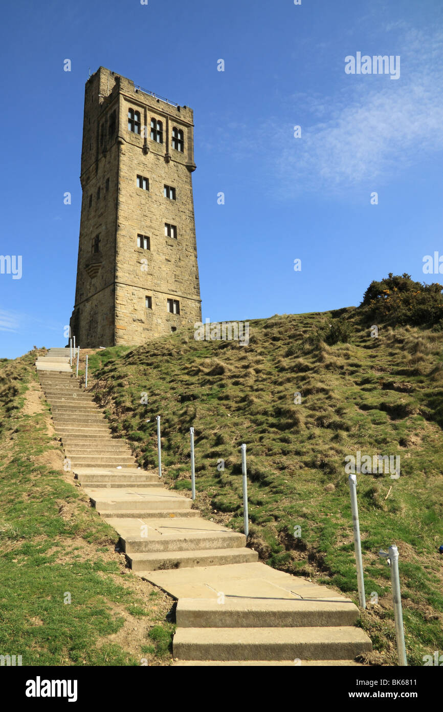 The Jubilee Tower on Castle Hill, a well known landmark in Huddersfield, West Yorkshire Stock Photo