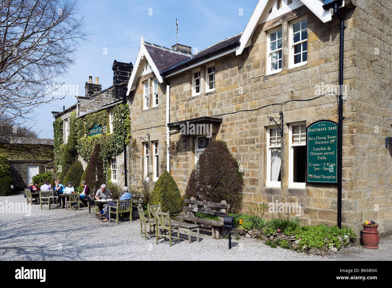 The Sportsman's Arms Hotel, Pub and Restaurant nr Pateley Bridge, Wath in Nidderdale, Yorkshire Dales, North Yorkshire, England Stock Photo
