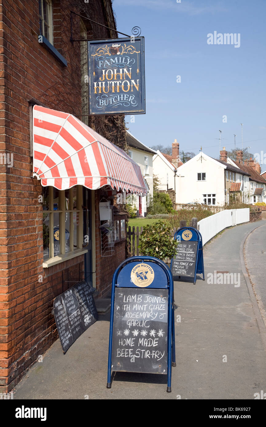 Village butcher shop, Earl Soham, Suffolk Stock Photo Alamy