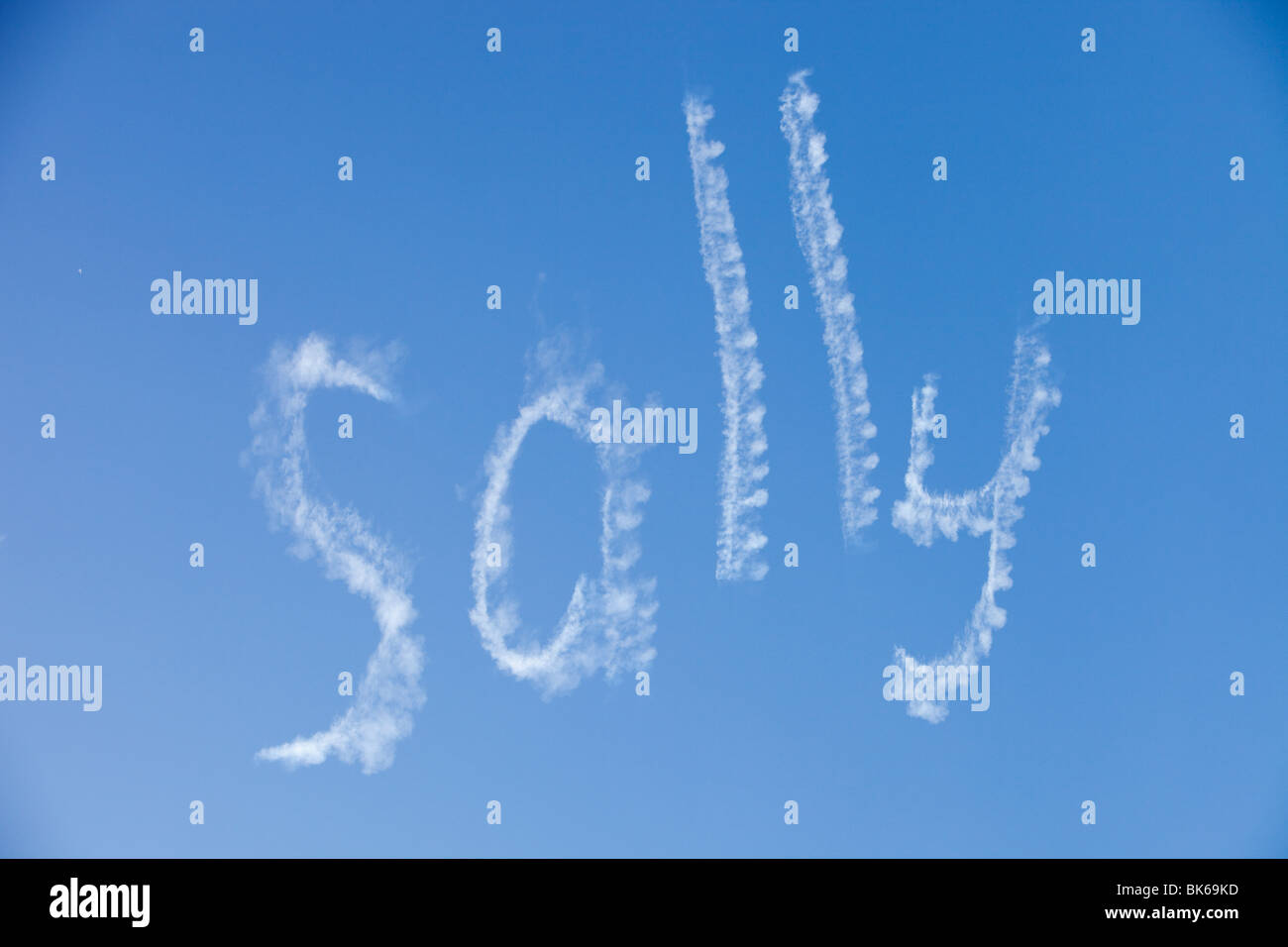 Part of a sign written in the sky by a stunt plane above Sydney, that