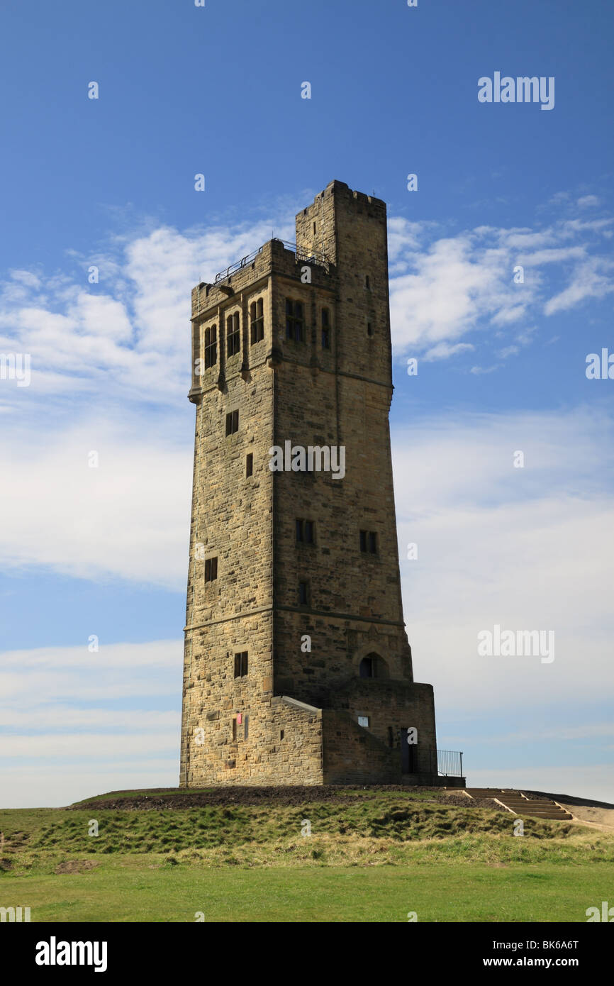 The Jubilee Tower on Castle Hill, a well known landmark in Huddersfield, West Yorkshire Stock Photo