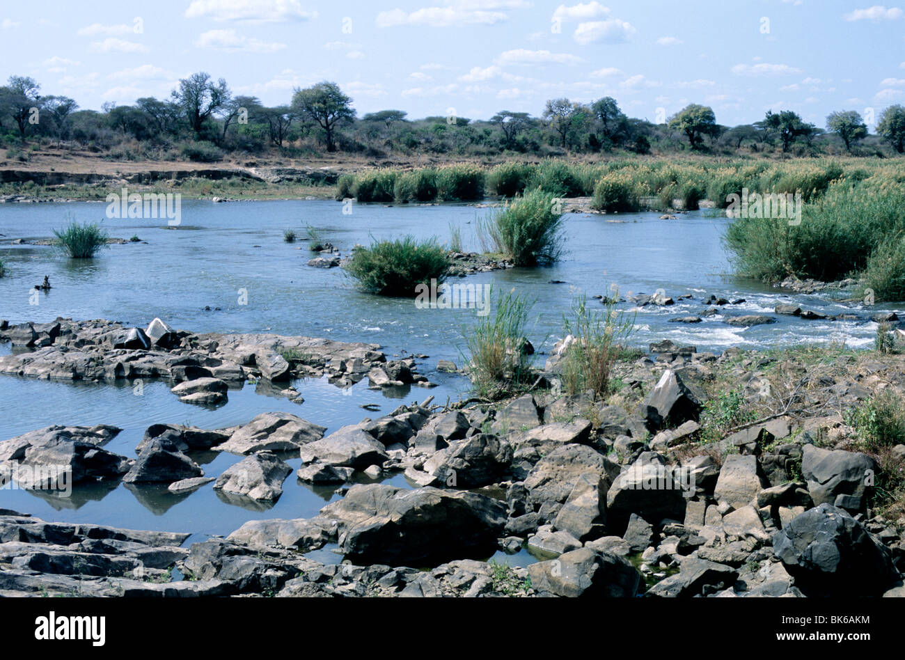 A section of the Crocodile River in South Africa's Kruger National Park ...