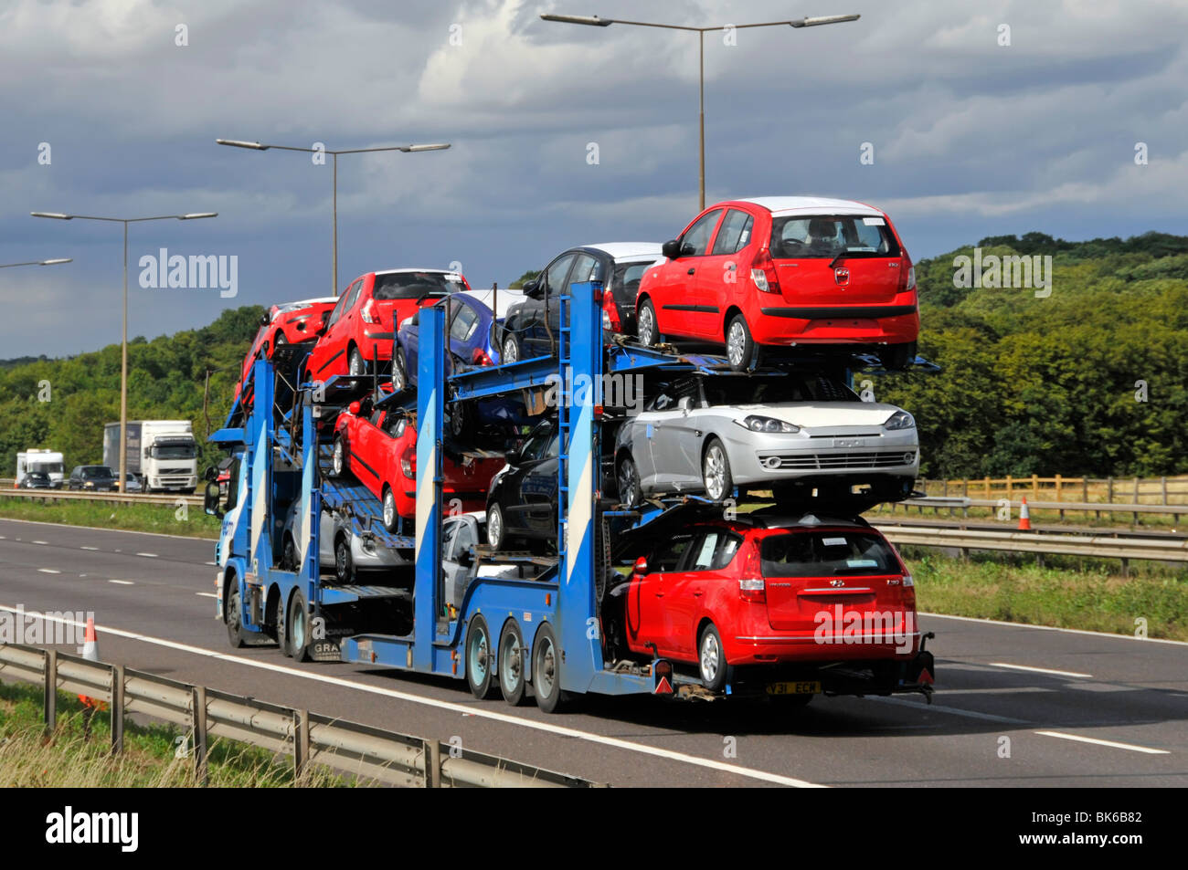 Car transporter lorry hi-res stock photography and images - Alamy