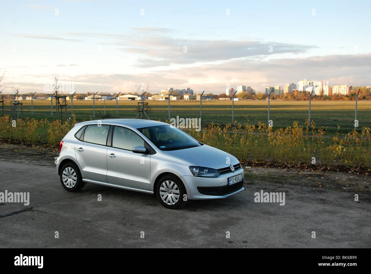 Volkswagen Polo 1.6 TDI - 2009 - silver metallic - five doors (5D) - German  subcompact city car - on parking space Stock Photo - Alamy