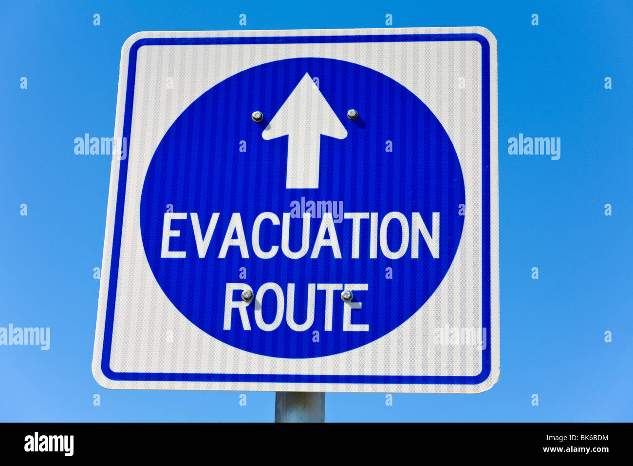 'Evacuation Route' sign, Florida, USA Stock Photo