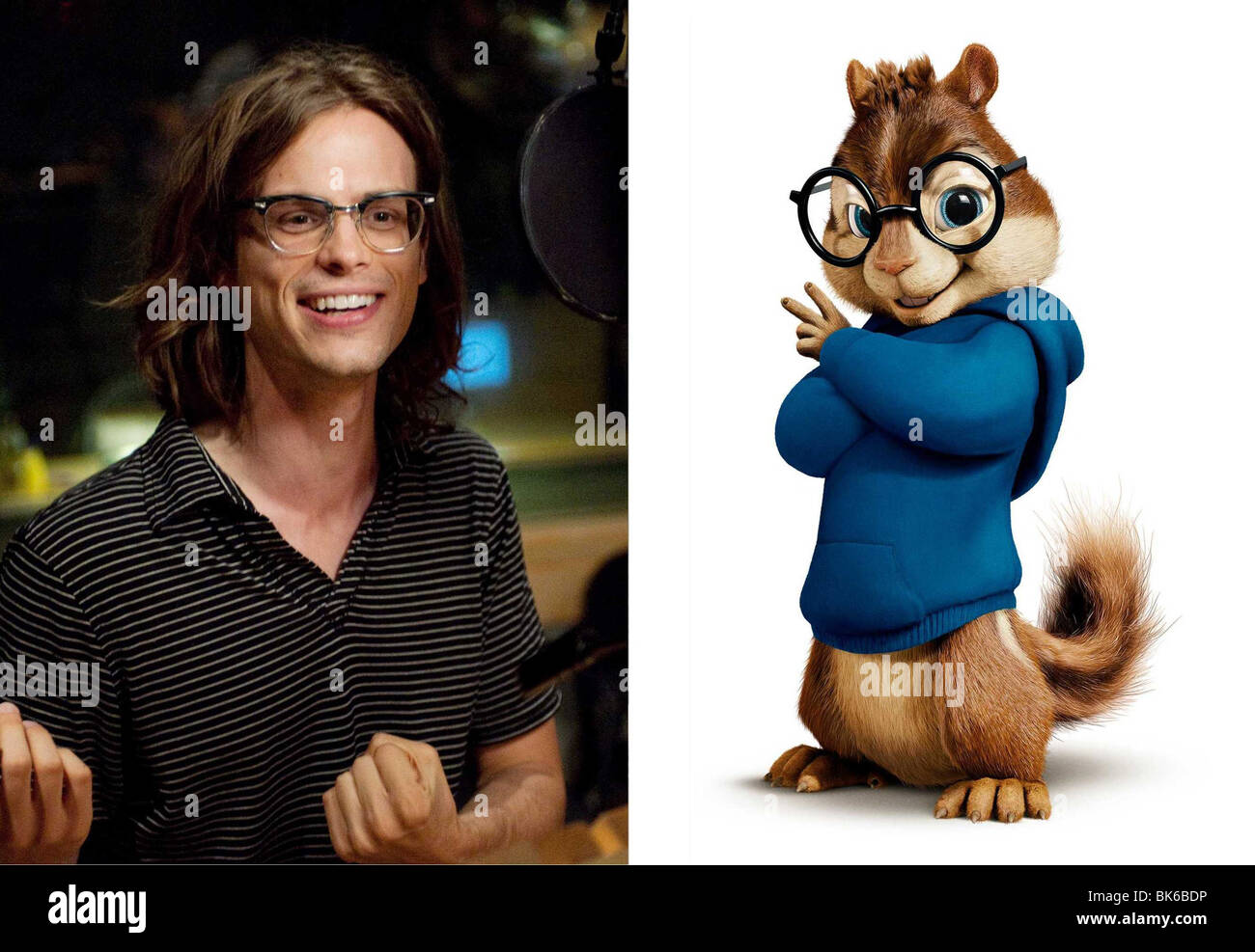 Alvin and the Chipmunks: The Squeakquel Year : 2009 Director : Betty Thomas   Matthew Gray Gubler as the voice of Simon. Stock Photo