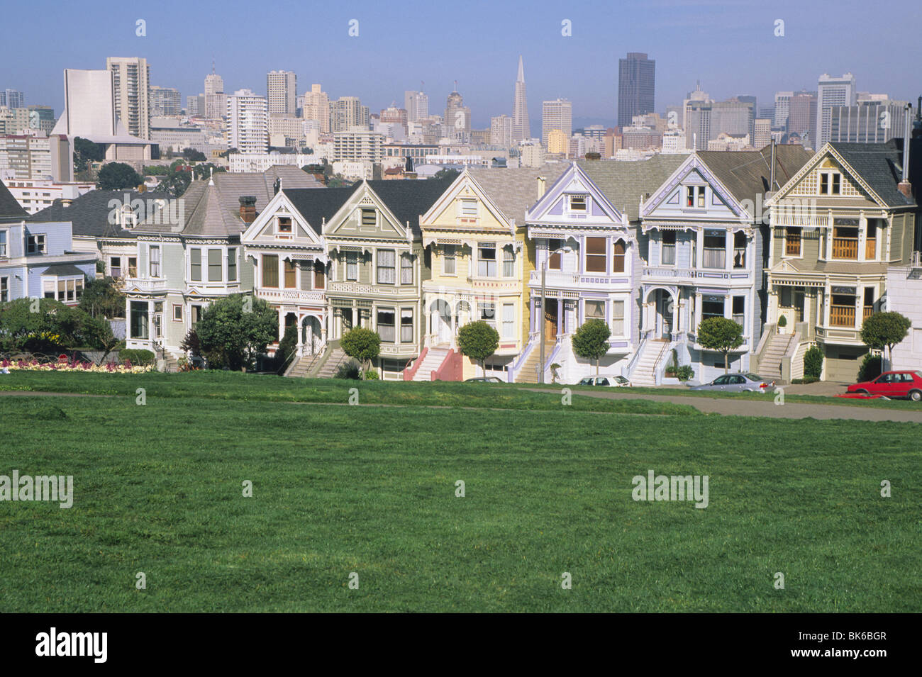 Victorian homes Alamo Square San Francisco California Stock Photo Alamy