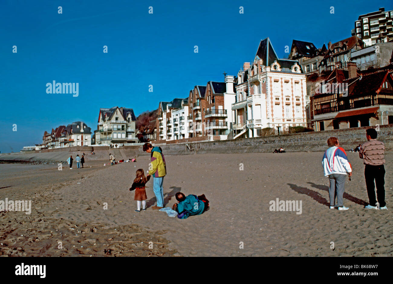 Beach Scene At Trouville Stock Photos Beach Scene At