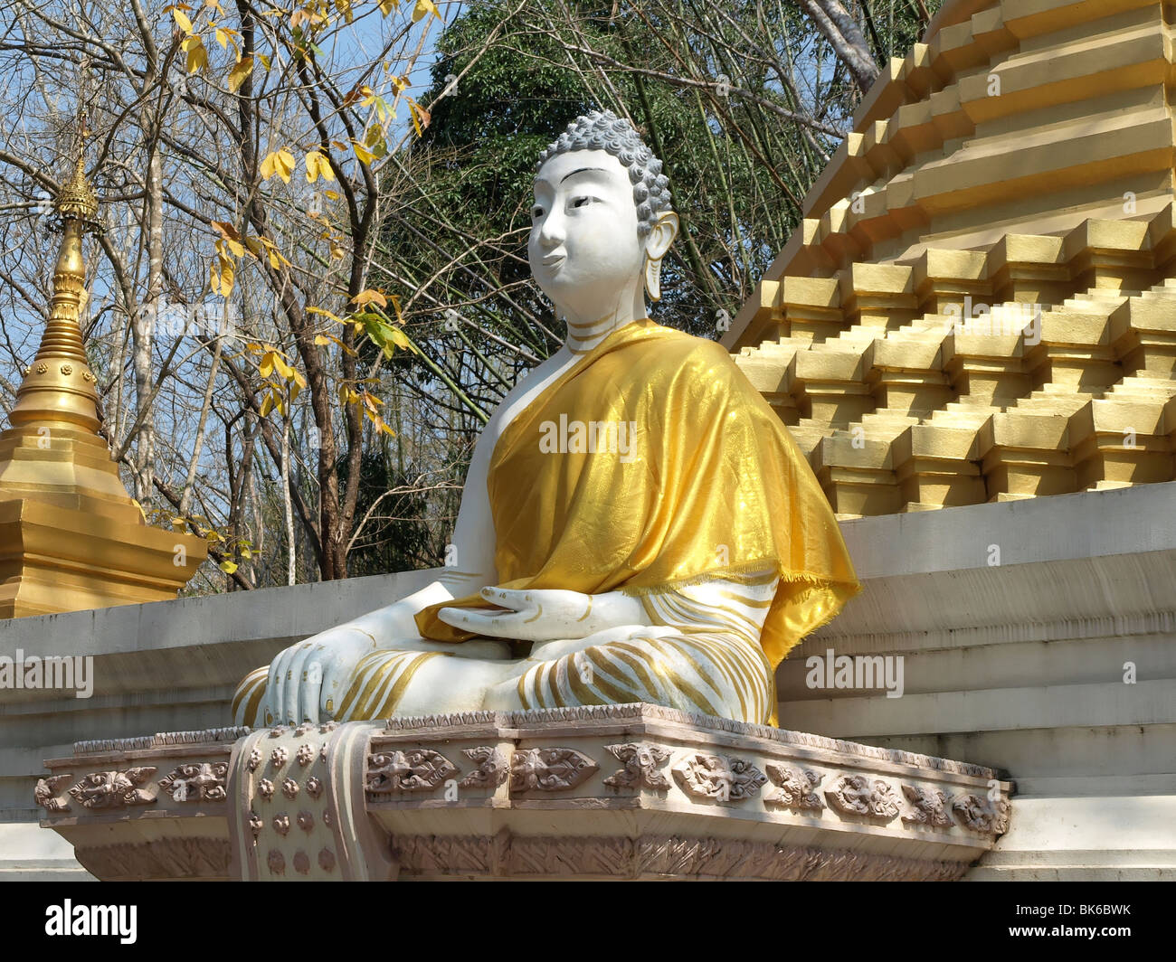 Statue of Buddha, in Jungle Village Stock Photo