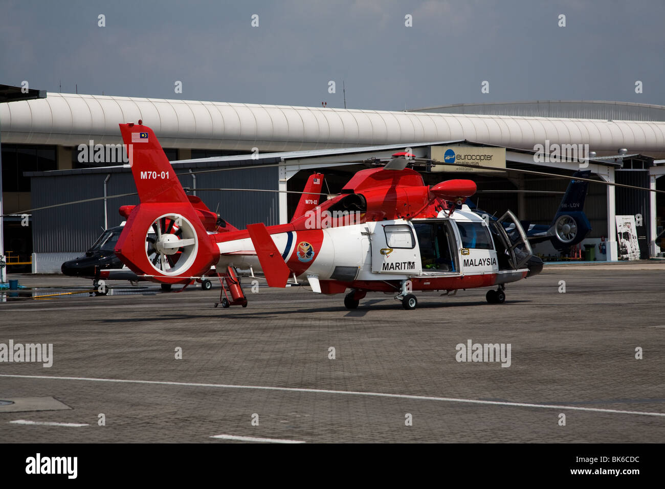 helicopter  kuala lumpur airport Stock Photo