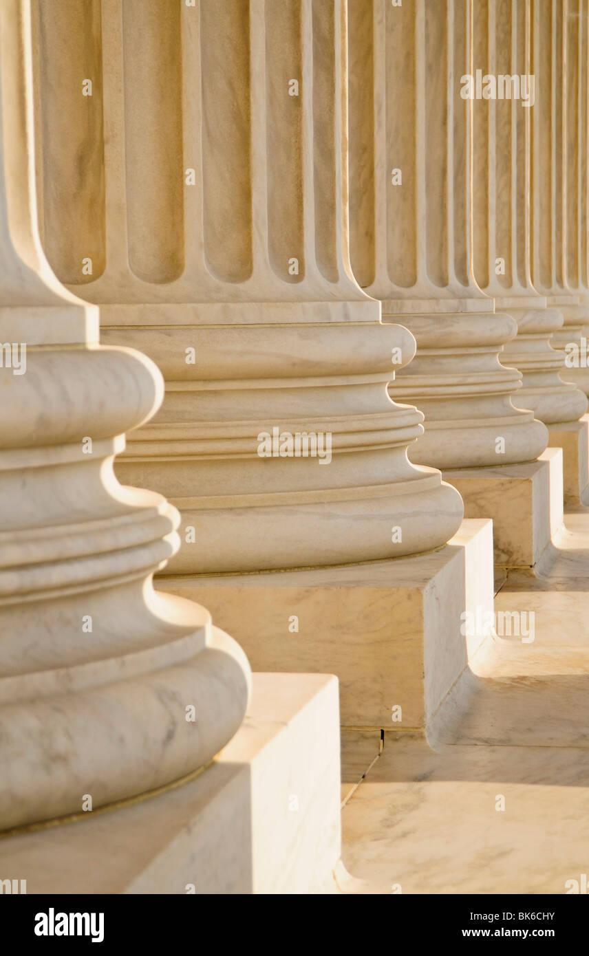 close up of the bottom of columns in a row Stock Photo