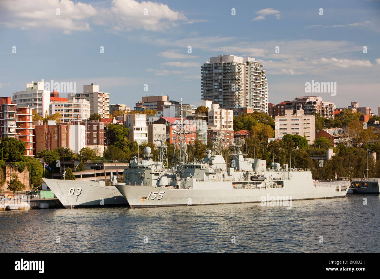 Australian Naval vessels in sydney Harbour, Australia. Stock Photo