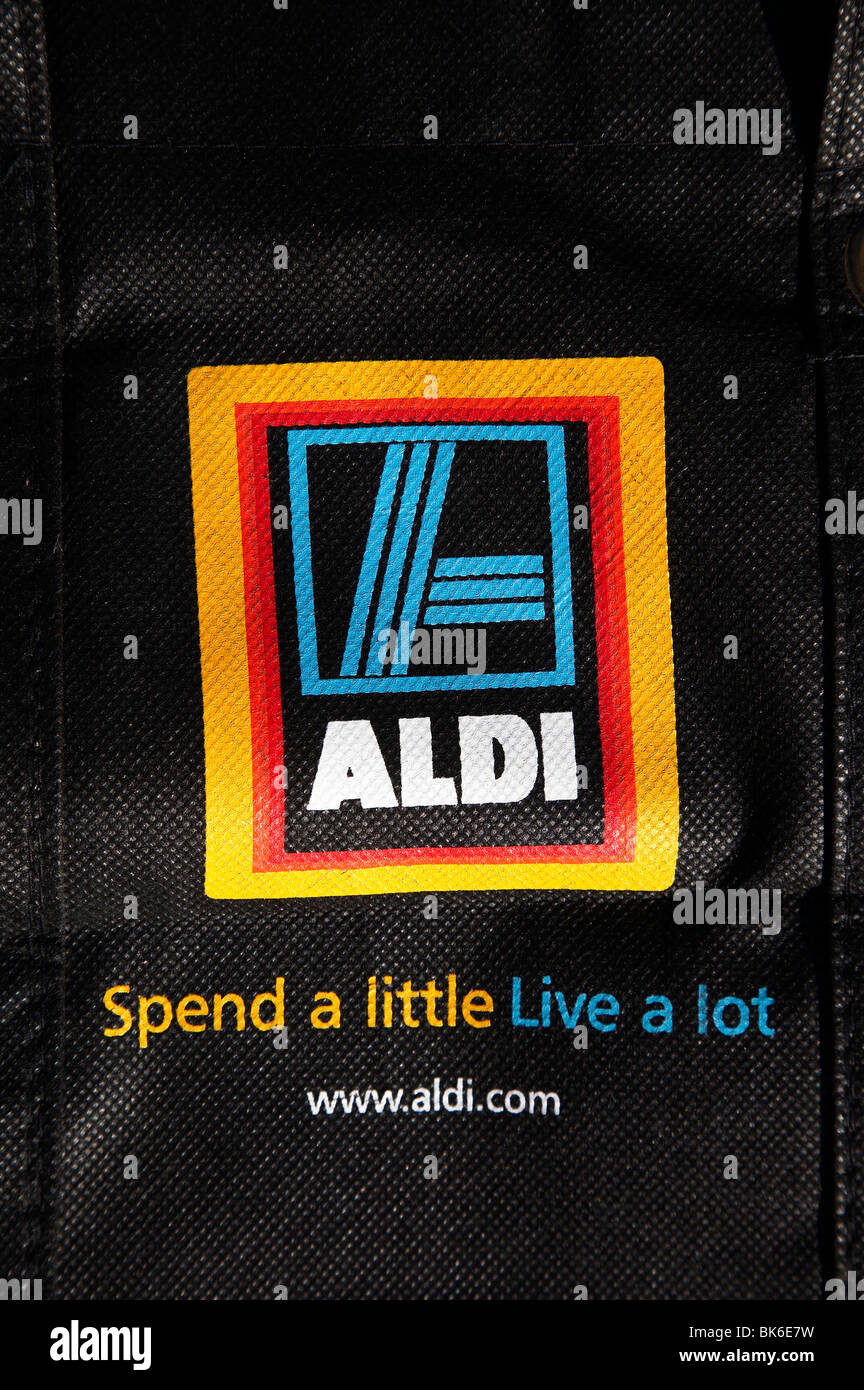 Logo and slogan on Aldi shopping bag Stock Photo Alamy