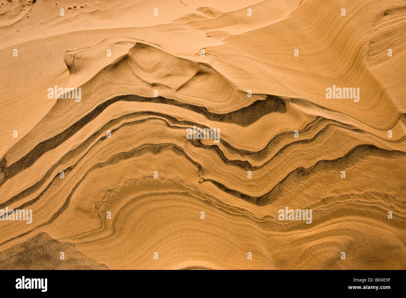 Sand formations at Kelso Dunes in the Mojave Desrert Stock Photo