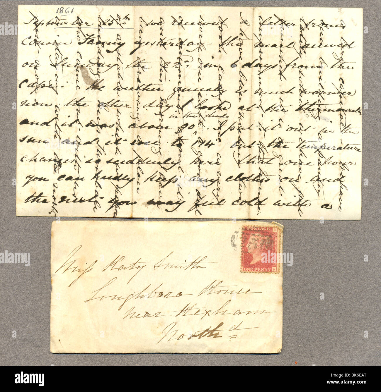 Original Victorian envelope for letter posted from London to