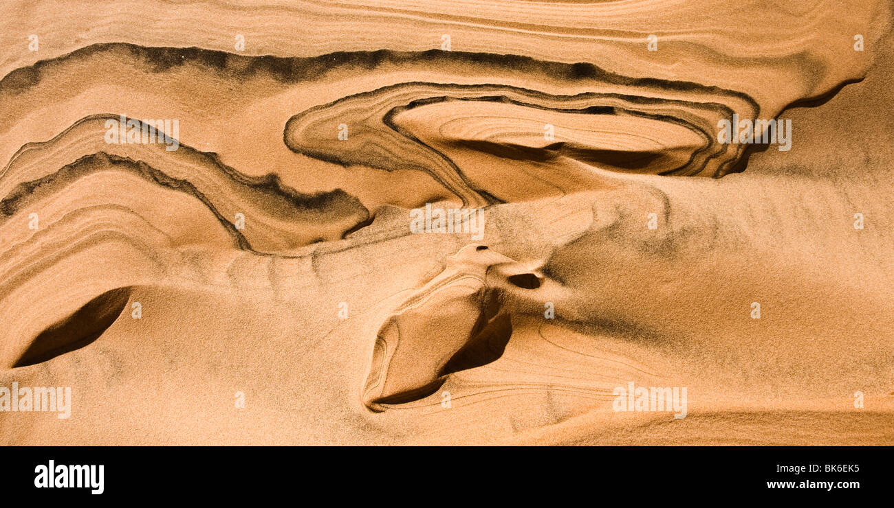 Sand formations at Kelso Dunes in the Mojave Desrert Stock Photo