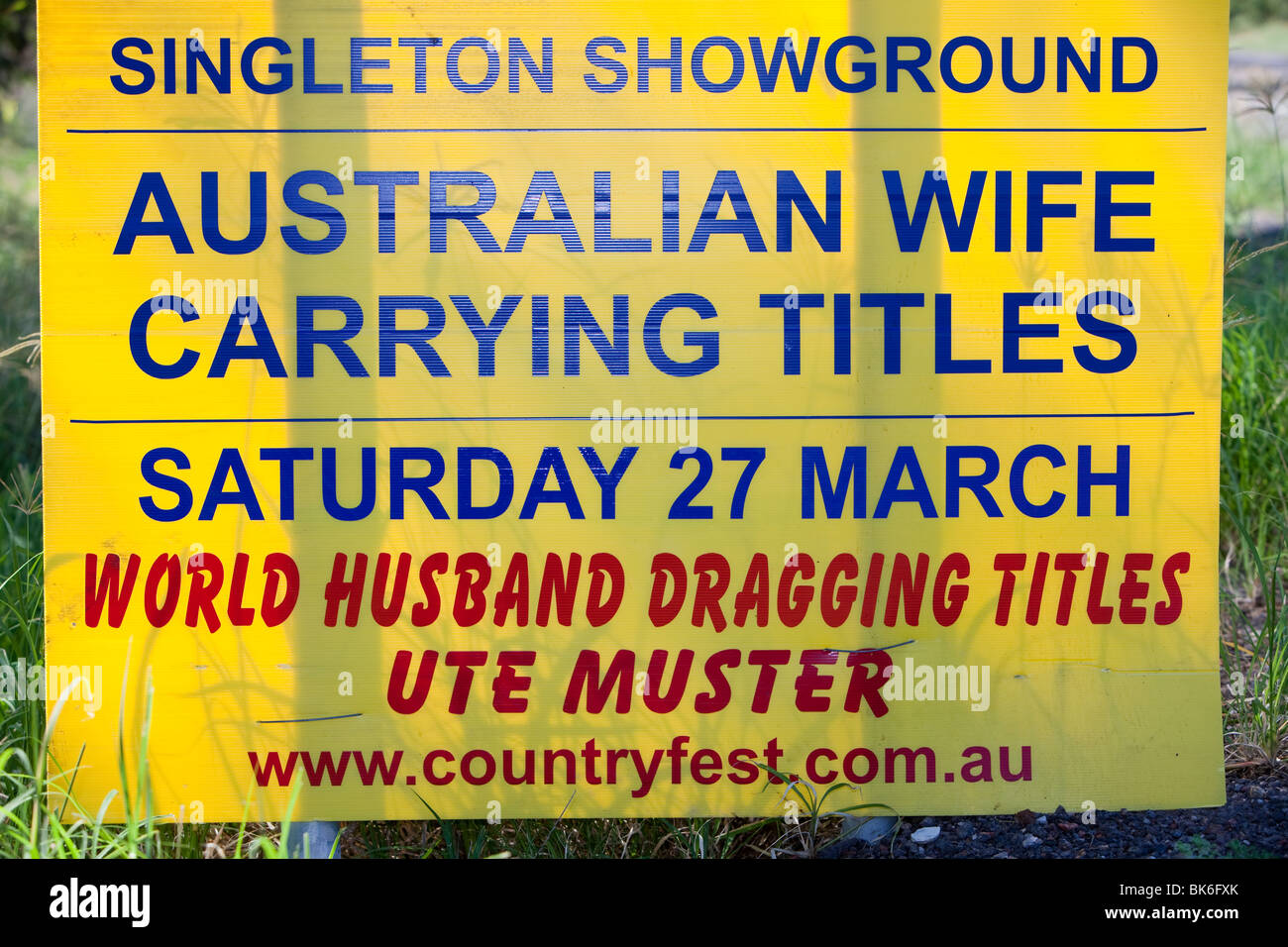 Road signs in Australia in the Hunter Valley, New South Wales Stock