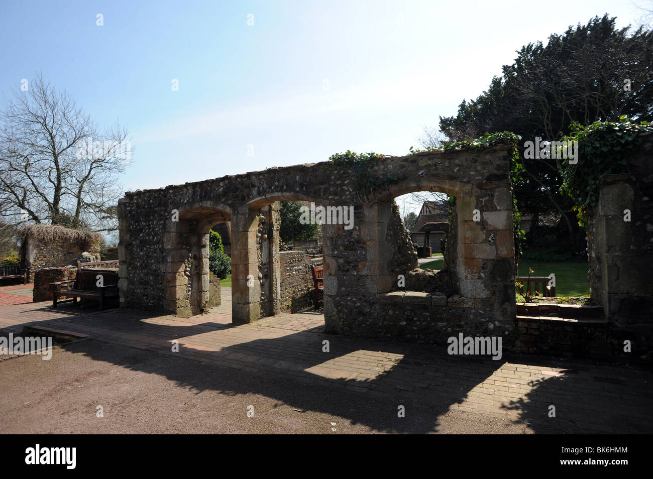 The ruins of the old manor house in Bexhill old town Stock Photo Alamy
