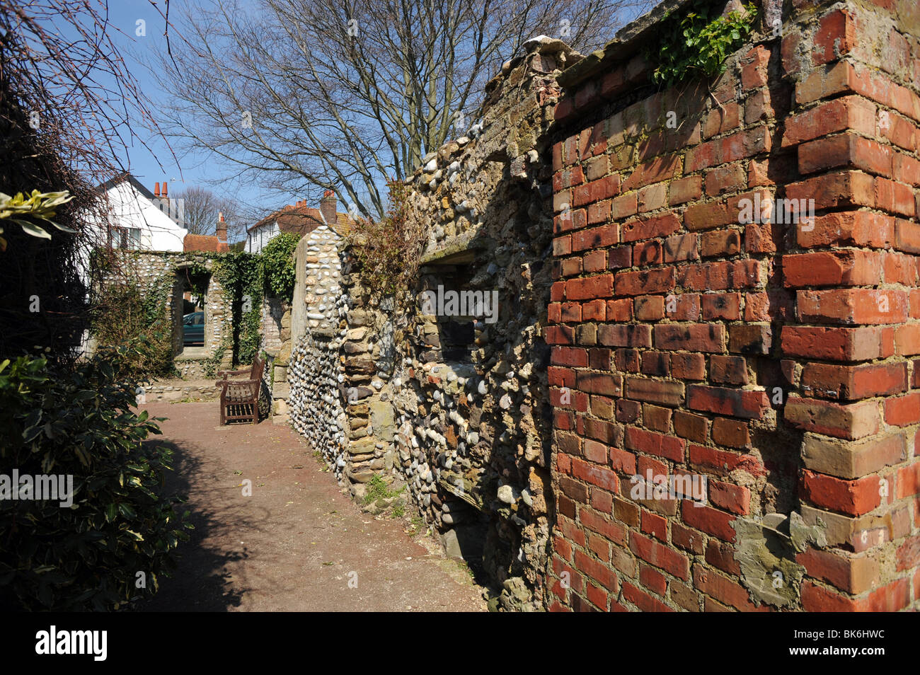 The ruins of the old manor house in Bexhill old town Stock Photo Alamy