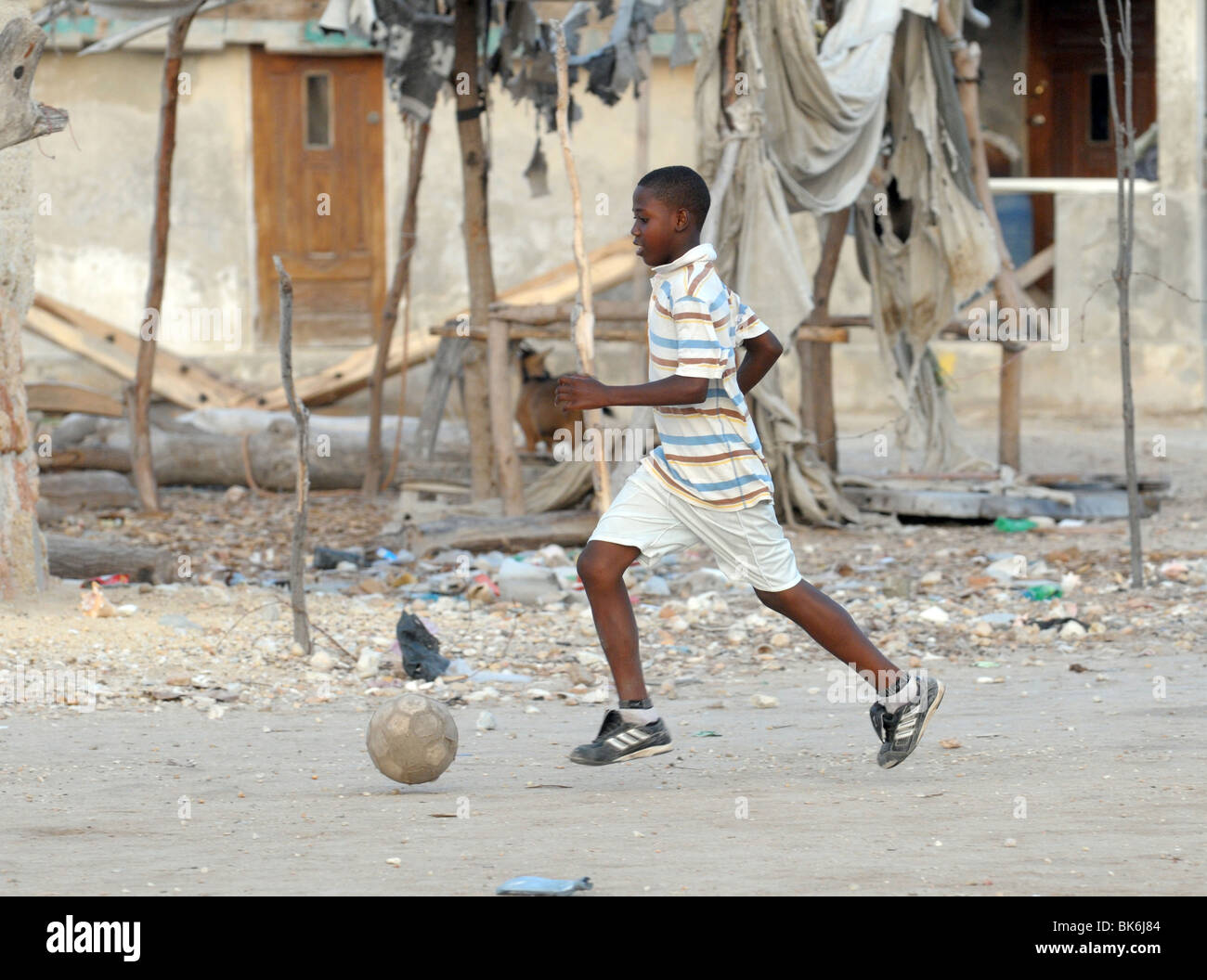 Young Haitian footballer Stock Photo