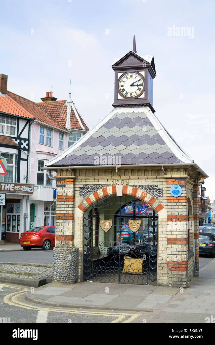 The Town Clock in Sheringham High Street Norfolk Stock Photo Alamy