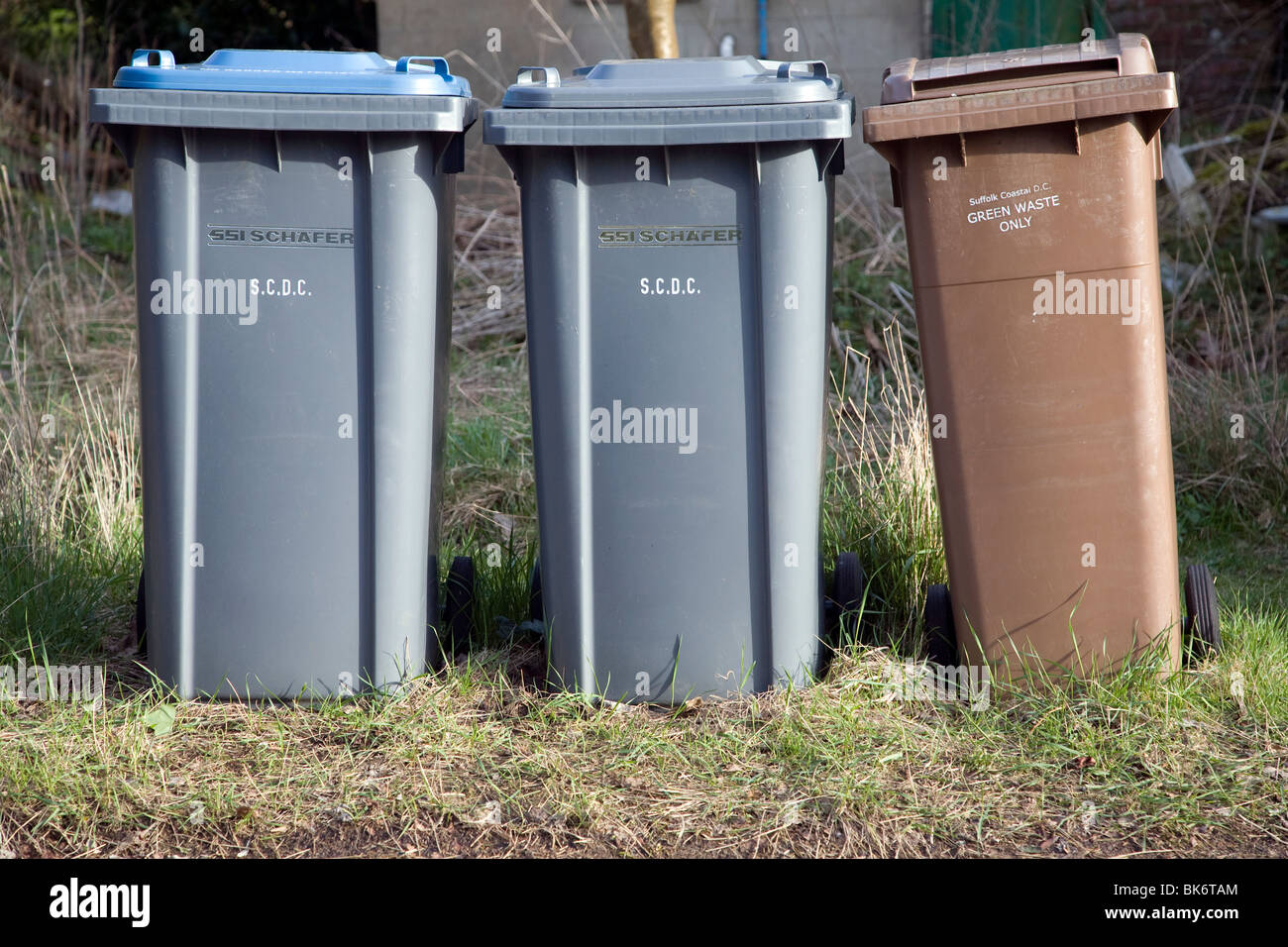 Sorted refuse collection bins Stock Photo Alamy