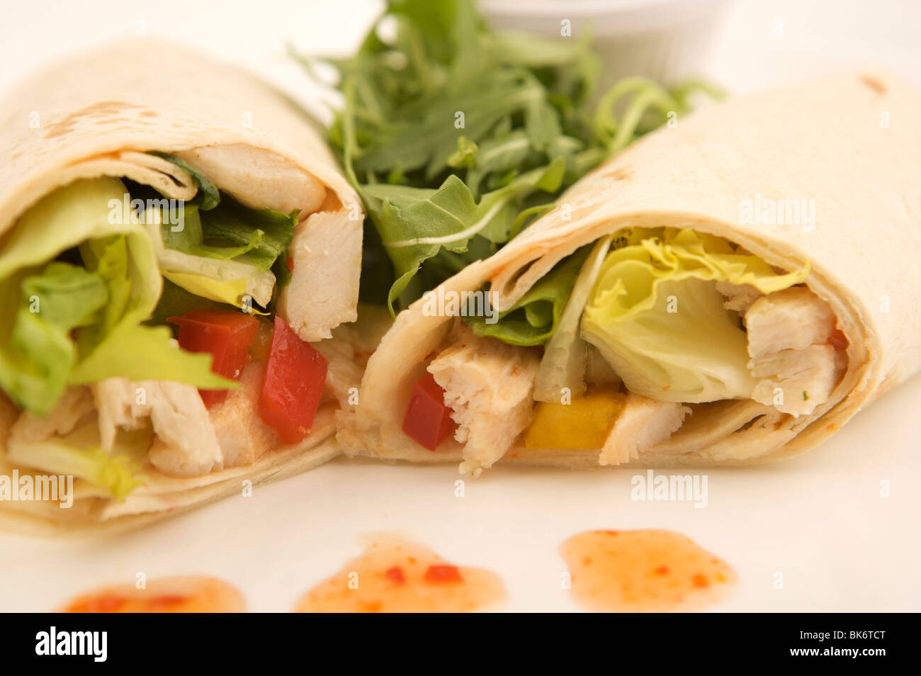 Roast chicken salad wrap sandwich Stock Photo Alamy