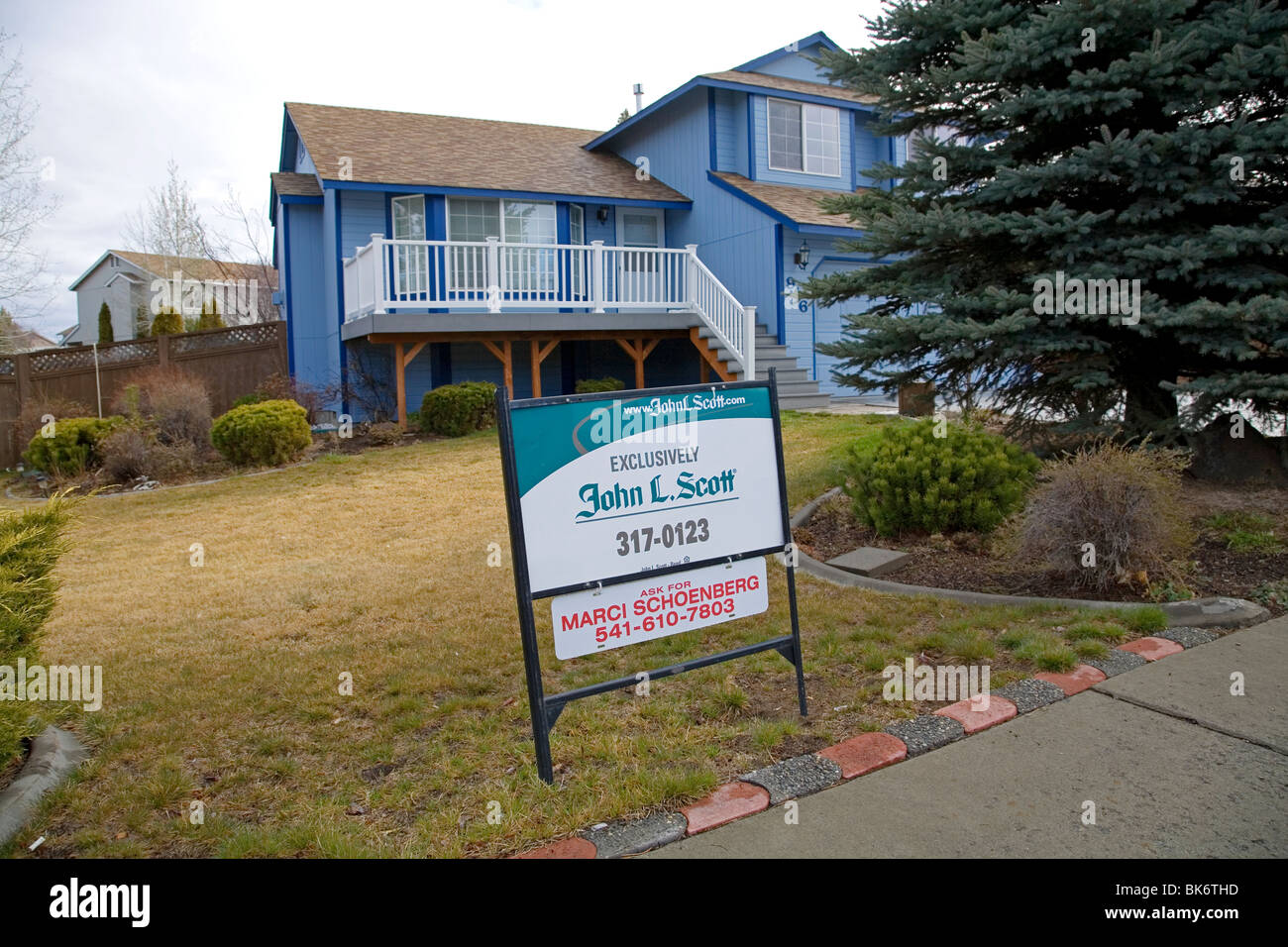 Homes for sale that have been foreclosed on by a local bank, in Bend