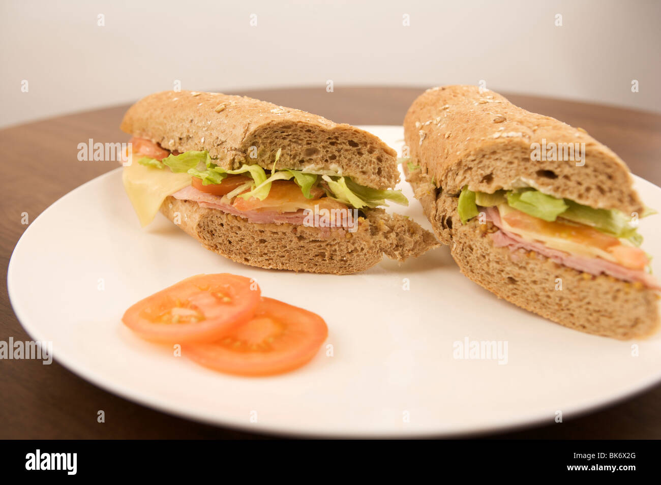 Ham Salad Sandwich Roll Stock Photo Alamy