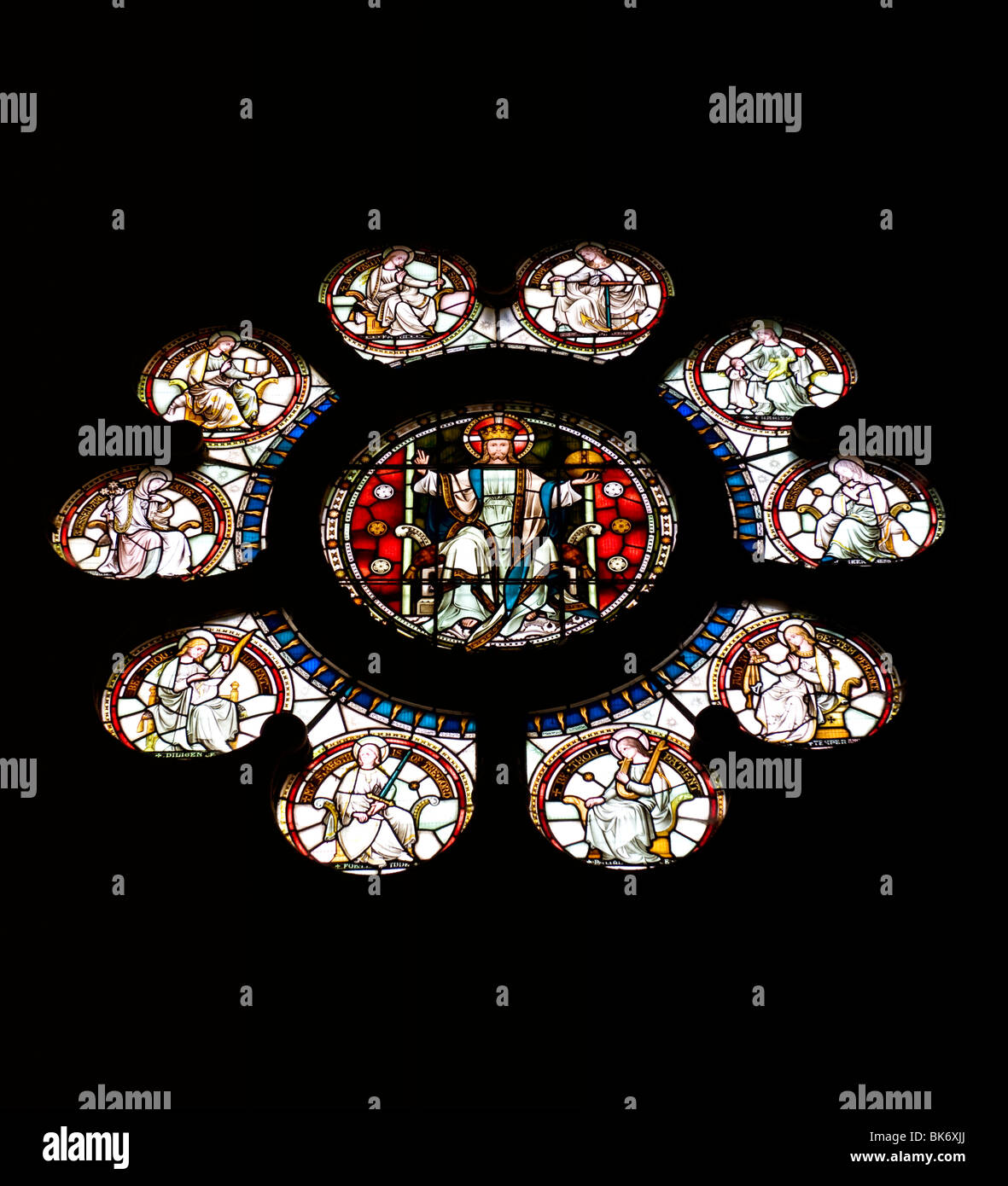 Round Stained Glass Window Stock Photo Alamy