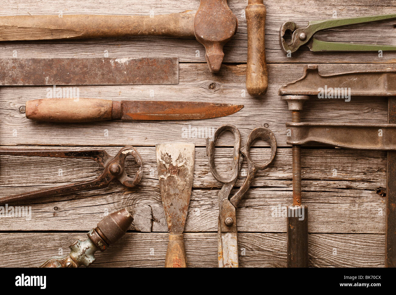 A collection of old rusty tools Stock Photo Alamy
