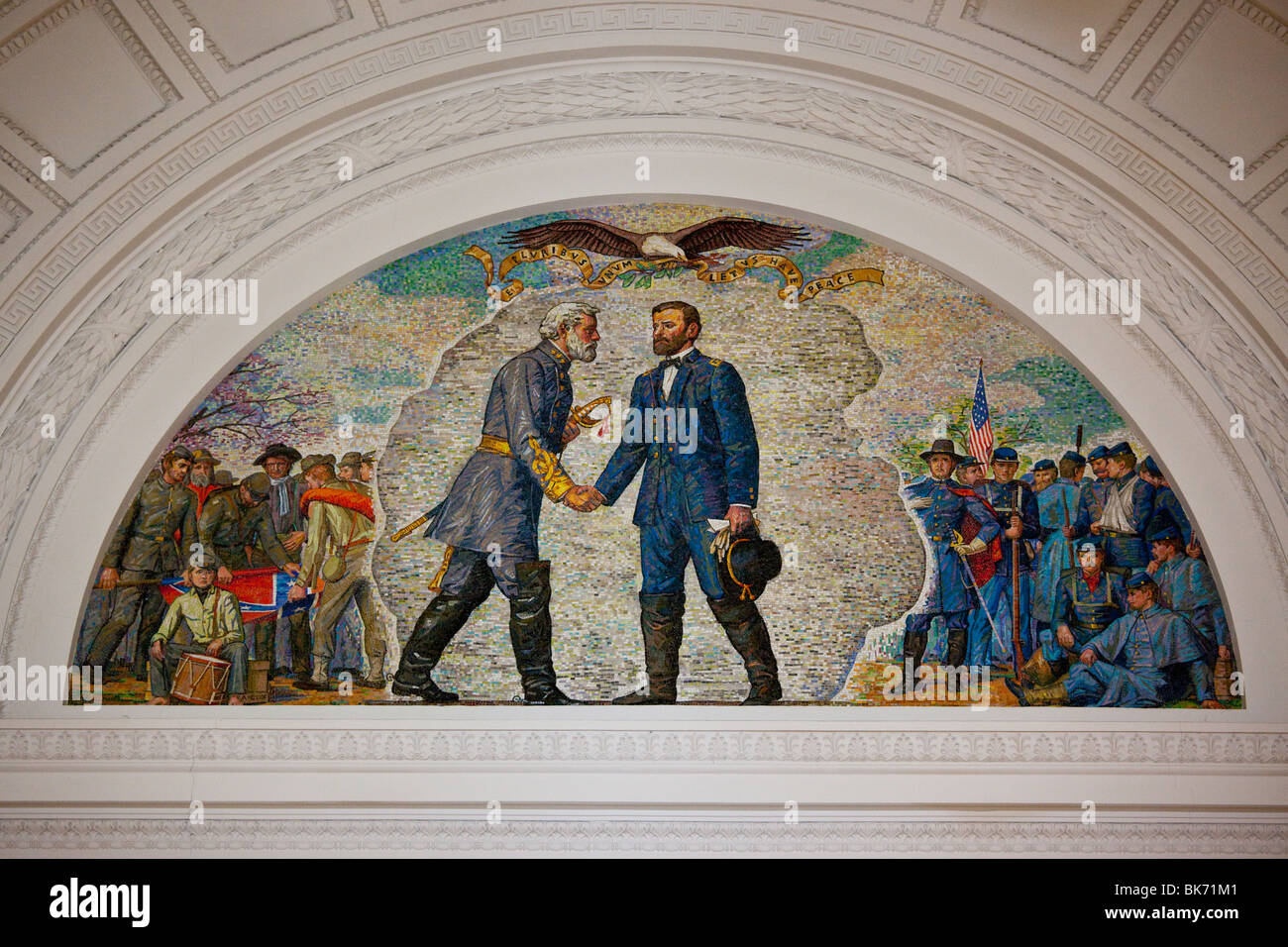Tile mosaic of Lee's surrender to Grant at Grant's Tomb in Manhattan, New York Stock Photo Alamy