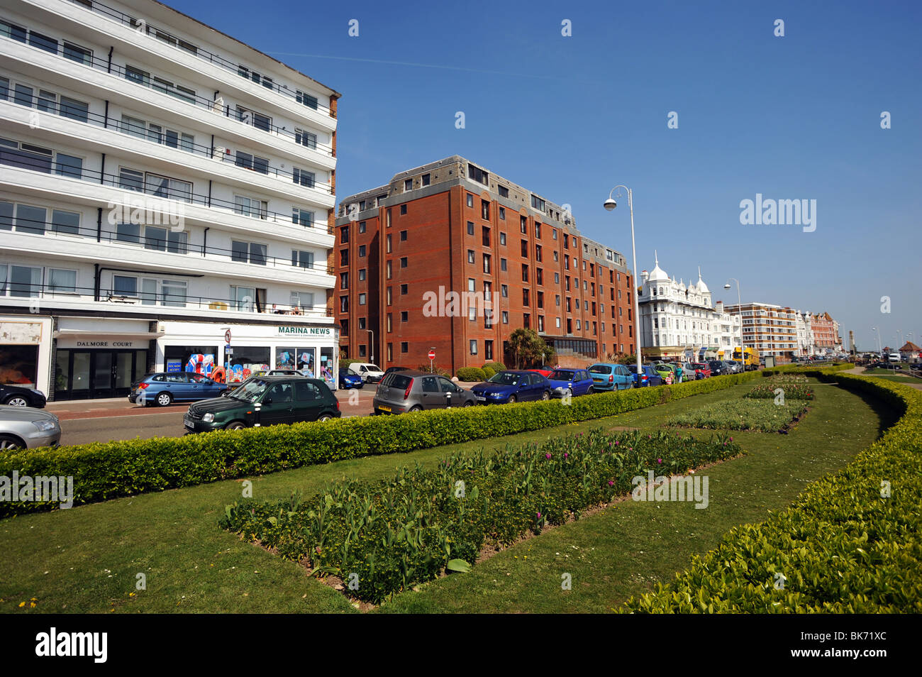 Buildings and shops on Bexhill seafront Stock Photo Alamy