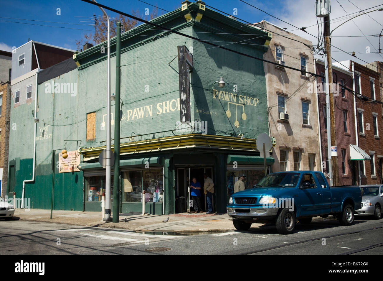 A pawn shop on South Street in Philadelphia, PA on Wednesday, March 31, 2010. (© Frances M. Roberts) Stock Photo