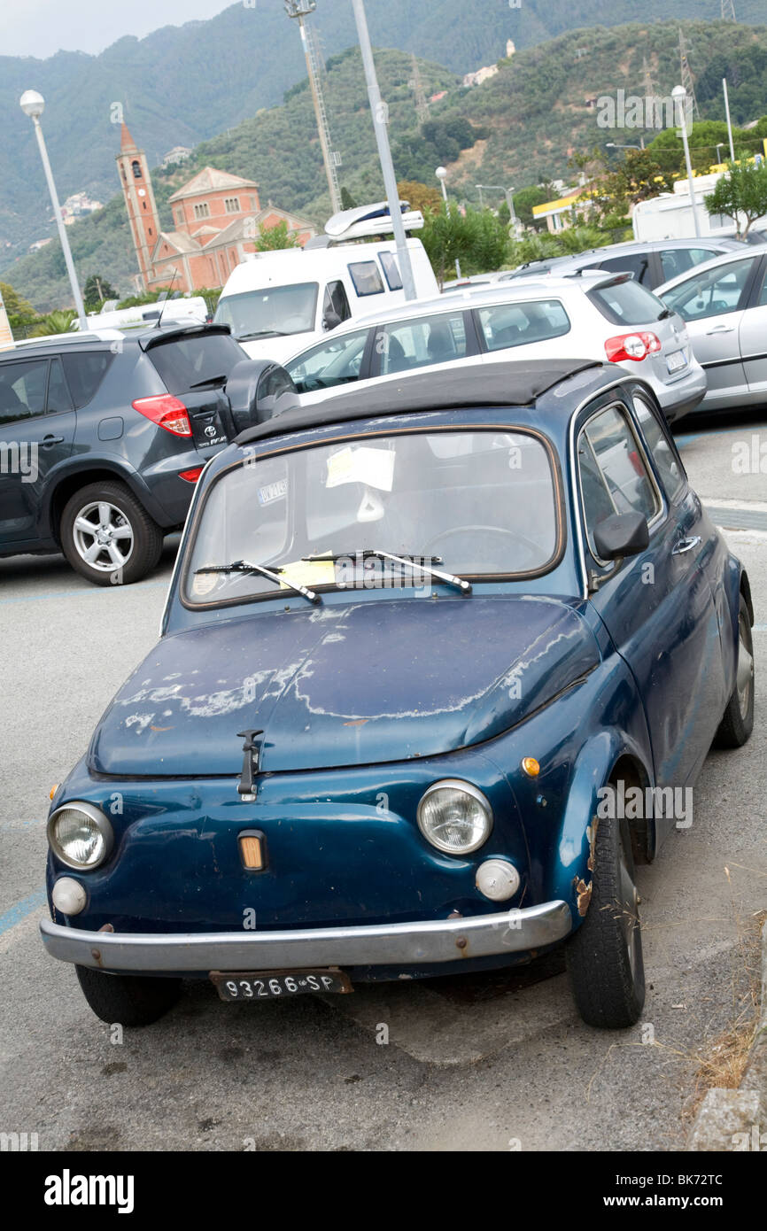 Old Fiat car in Levanto, Liguria, Italy Stock Photo Alamy