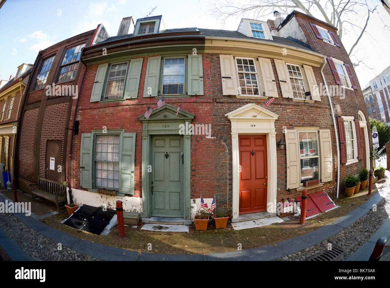 Elfreth's Alley in Old City Philadelphia, PA Stock Photo