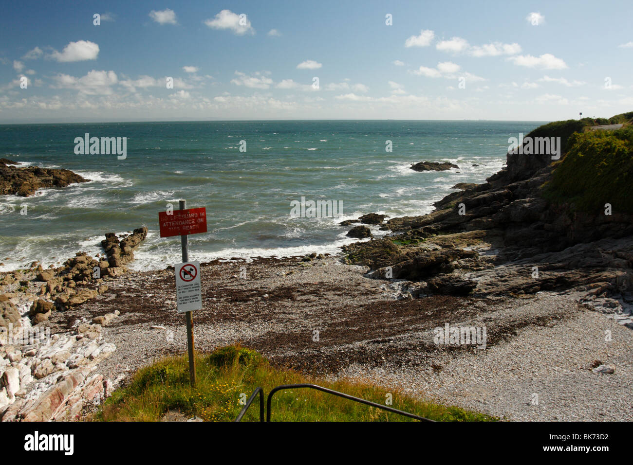 Limeslade Bay, a small beach on the Gower Peninsula near Mumbles and Swansea, West Glamorgan, south Wales, U.K. Stock Photo