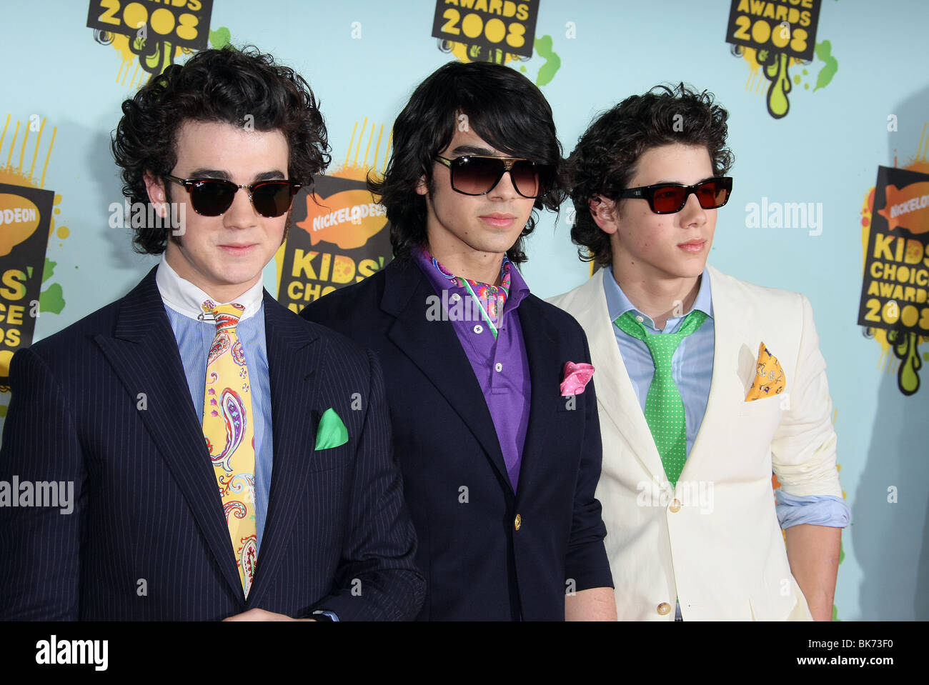 JONAS BROTHERS NICKELODEON'S 21ST KIDS CHOICE AWARDS UCLA WESTWOOD LOS ANGELES USA 29 March 2008 Stock Photo