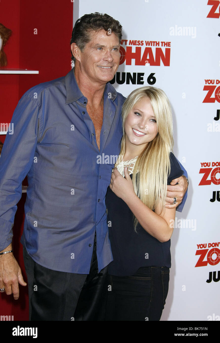 DAVID HASSELHOFF & HAYLEY HASSELHOFF YOU DO'T MESS WITH THE ZOHAN WORLD PREMIERE GRAUMANS CHINESE HOLLYWOOD LOS ANGELES USA Stock Photo