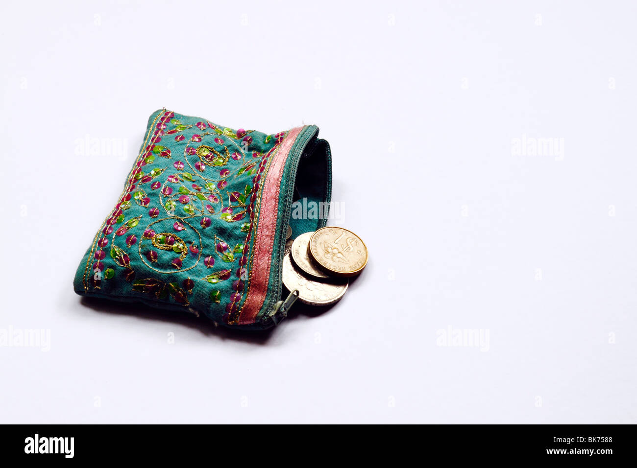 A sequined middle-eastern money purse Stock Photo