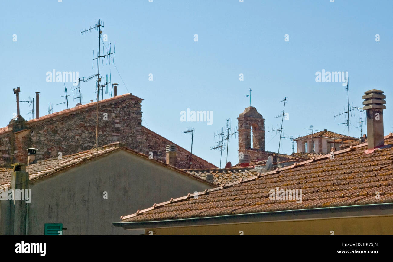 Suvereto Tuscany Italy roof tops Stock Photo