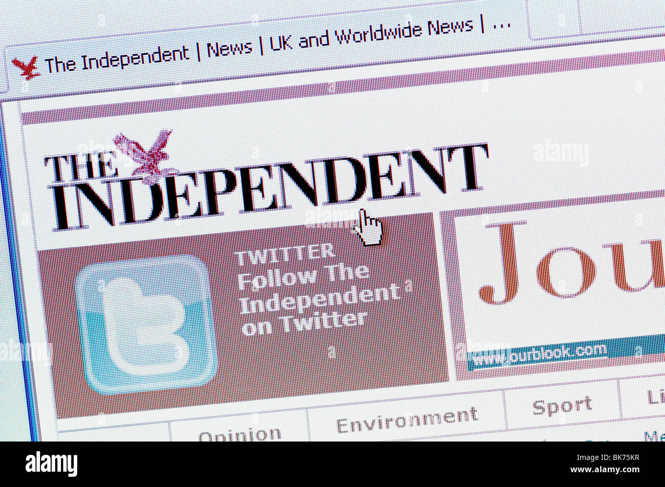 The Independent Newspaper Online Stock Photo